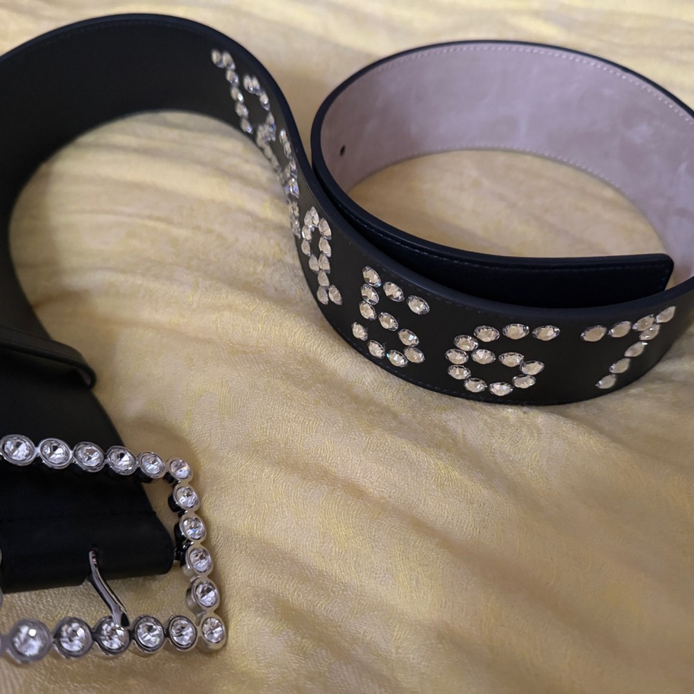Marc Jacobs Black and Embellished Unique Number Belt with Elegant Detailing
